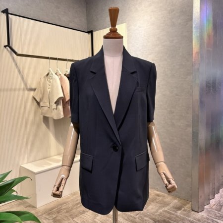 싱글 버튼 셋업 반팔 자켓