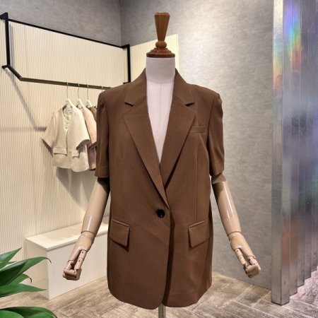 싱글 버튼 셋업 반팔 자켓