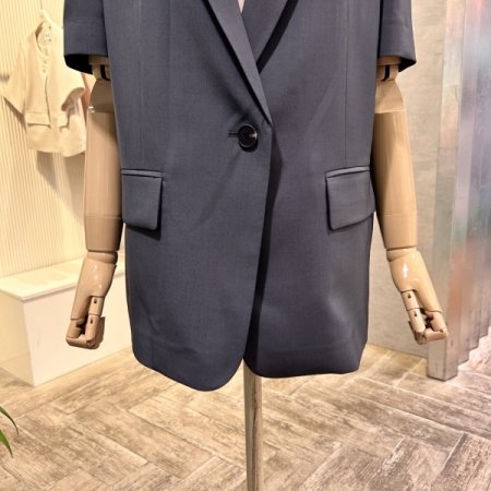 싱글 버튼 셋업 반팔 자켓