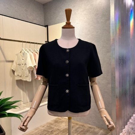 포켓 단추 라운드 자켓