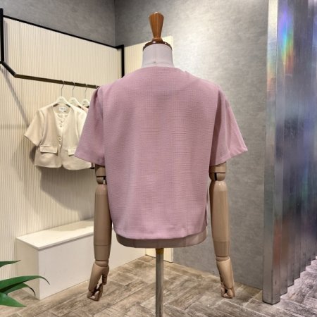 포켓 단추 라운드 자켓