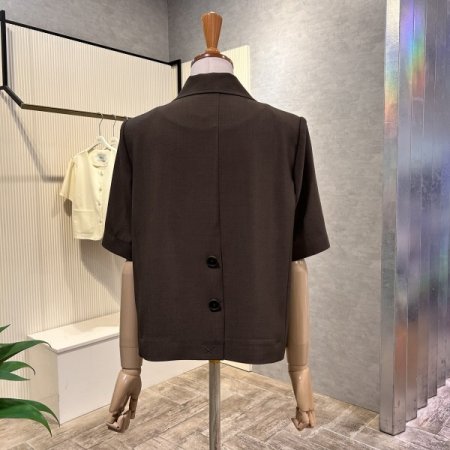 백 버튼 셋업 카라 자켓