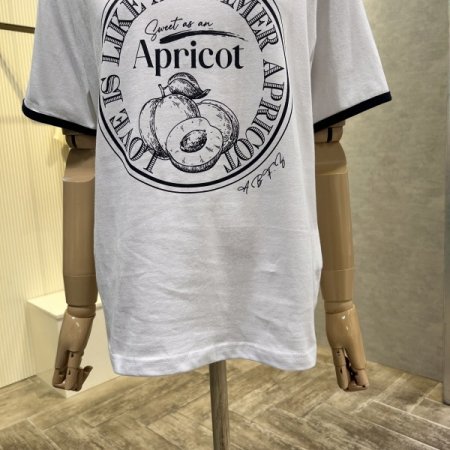 배색 라인 레터링 티셔츠