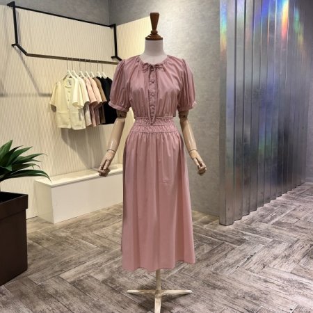 백 트임 밴딩 롱 원피스