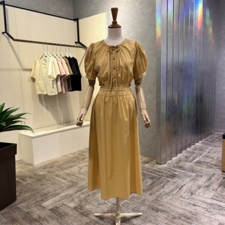 백 트임 밴딩 롱 원피스