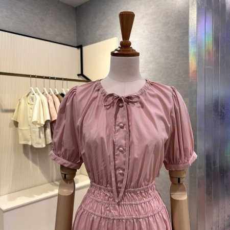 백 트임 밴딩 롱 원피스