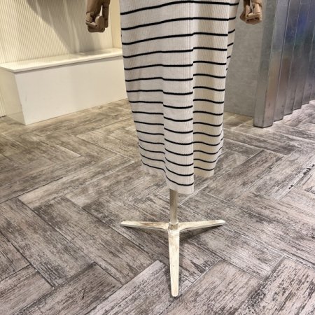 스트라이프 니트 민소매 원피스