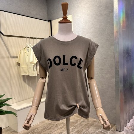 캡소매 레터링 티셔츠