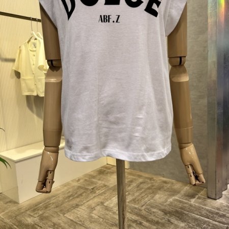 캡소매 레터링 티셔츠