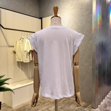 캡소매 레터링 티셔츠