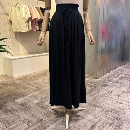 밴딩 와이드 플리츠 치마 바지