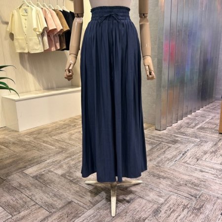 와이드 플리츠 밴딩 치마 바지