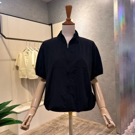 밴딩 반팔 집업 점퍼