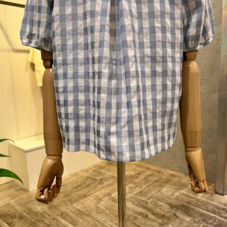 체크 패턴 레이스 라인 블라스