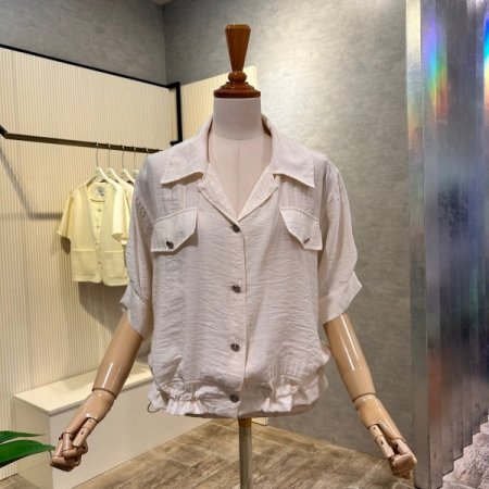 카라 단추 스트링 자켓