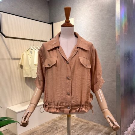 카라 단추 스트링 자켓