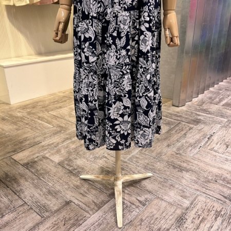 단추 프린트 스트랩 원피스