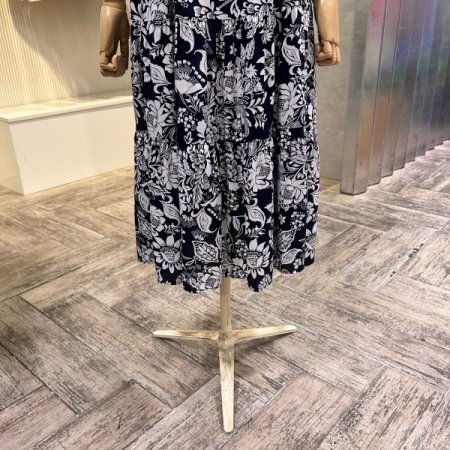 단추 프린트 스트랩 원피스