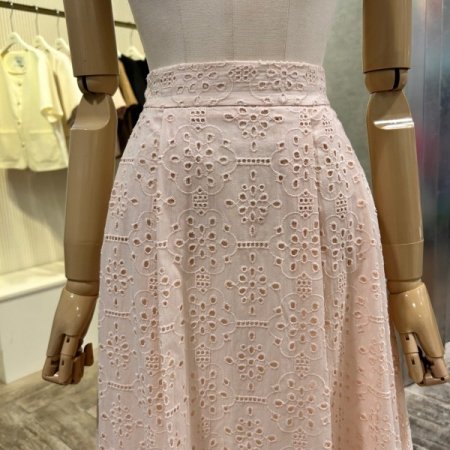 펀칭 투턱 셋업 롱 스커트