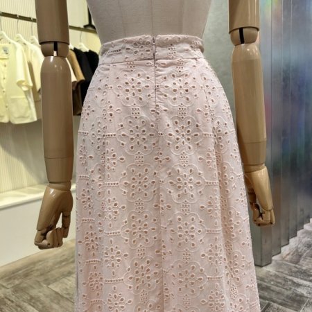 펀칭 투턱 셋업 롱 스커트