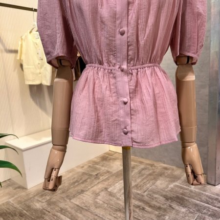 프릴 스퀘어넥 밴딩 블라우스