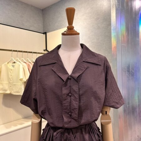 스트랩 플리츠 라인 카라 원피스