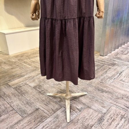 스트랩 플리츠 라인 카라 원피스