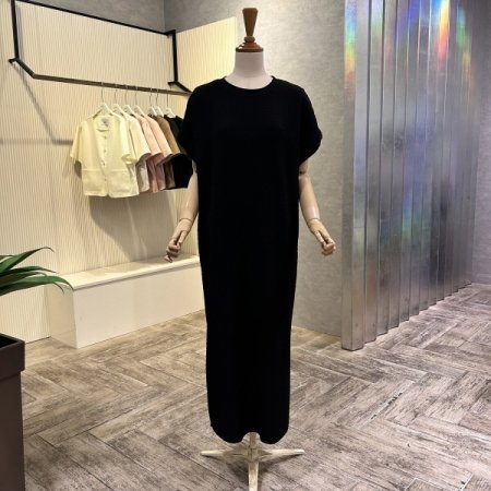 나그랑 캡소매 라운드 롱 원피스