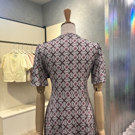 플라워 셔링 스트랩 롱 원피스