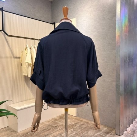 스트링 카라 단추 자켓