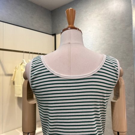 스트라이프 민소매 티셔츠