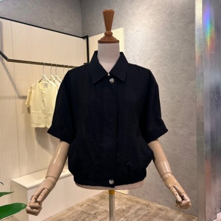 나그랑 반팔 밴딩 카라 점퍼