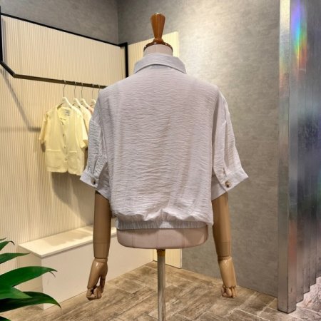 나그랑 반팔 밴딩 카라 점퍼