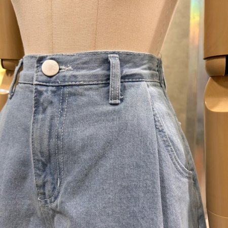 원턱 백밴딩 헤지 반바지