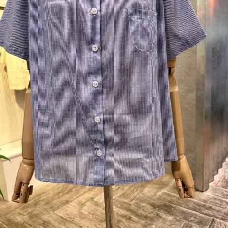 셔링 스트라이프 블라우스