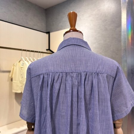 셔링 스트라이프 블라우스