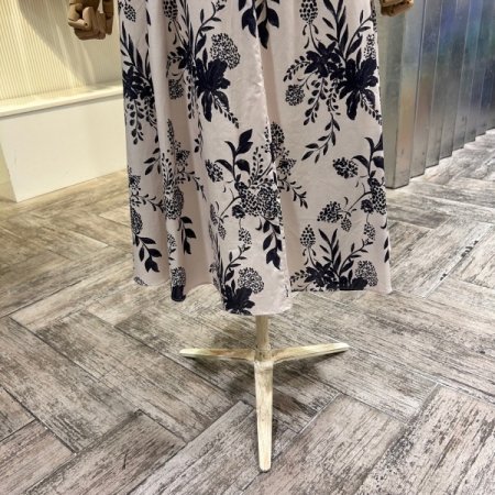 나염 셋업 플레어 롱 스커트