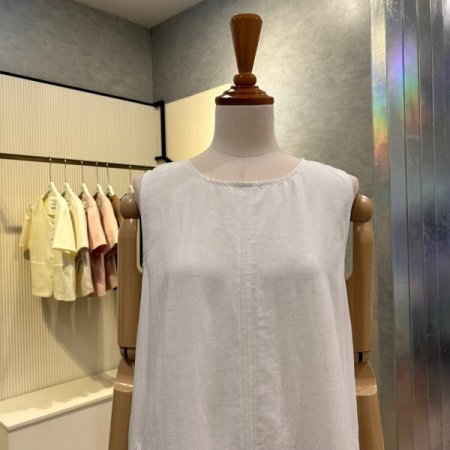 라운드 마혼방 민소매 롱 원피스