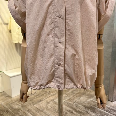 카라 스트링 롤업 캡소매 셔츠