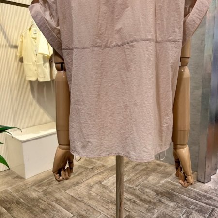 카라 스트링 롤업 캡소매 셔츠