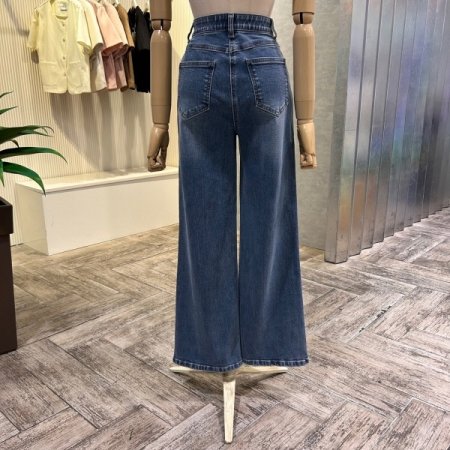 속밴딩 데님 일자팬츠