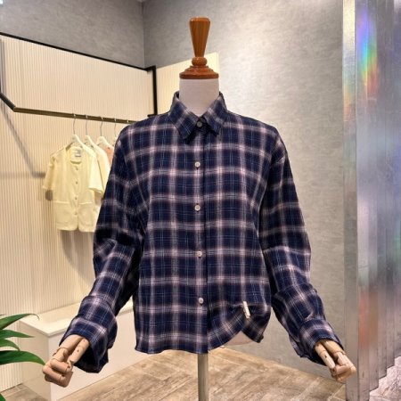 언발 나그랑 체크 카라 셔츠