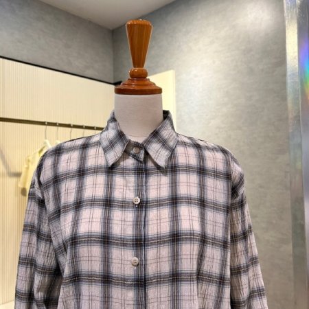 언발 나그랑 체크 카라 셔츠
