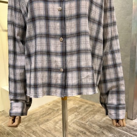 언발 나그랑 체크 카라 셔츠