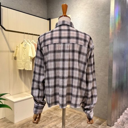 언발 나그랑 체크 카라 셔츠