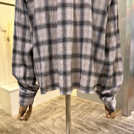 언발 나그랑 체크 카라 셔츠