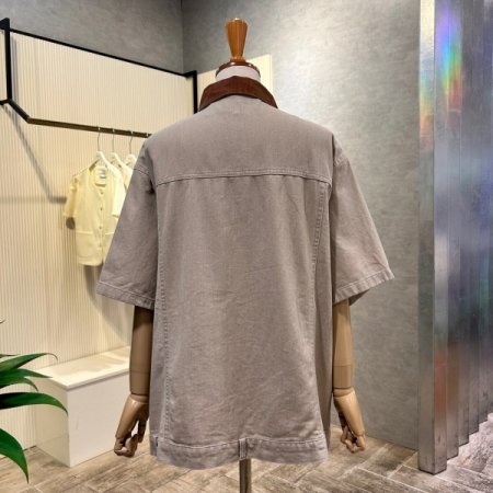 배색 카라 박시 면 자켓