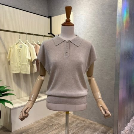 캡소매 카라 니트