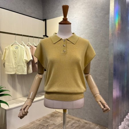 캡소매 카라 니트