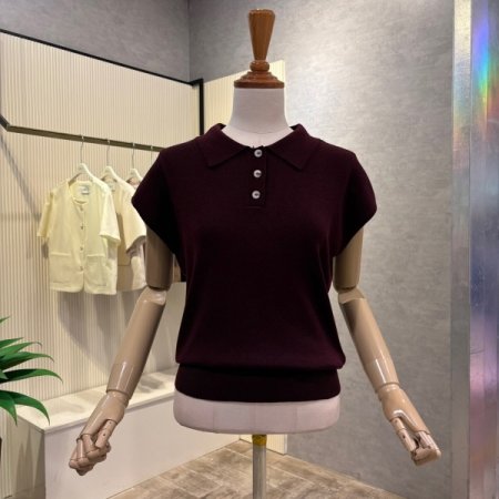 캡소매 카라 니트